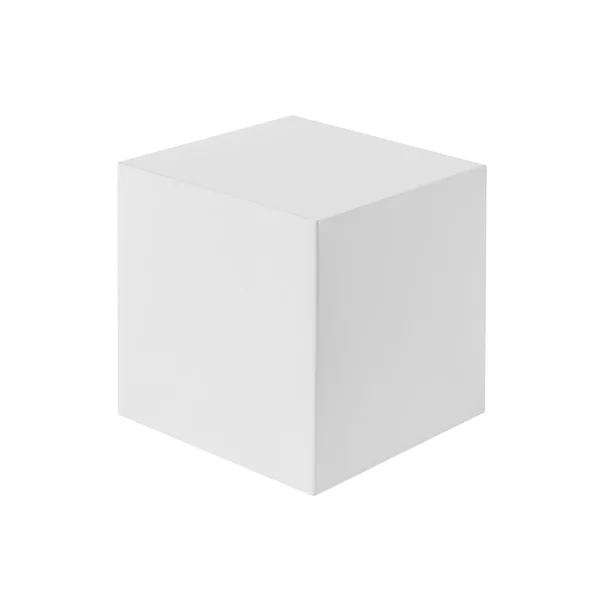 Blank box (3d cube) isolated on white background — Stock Photo, Image