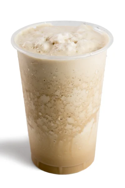 Frappuccino en taza de comida para llevar aislado sobre fondo blanco —  Fotos de Stock