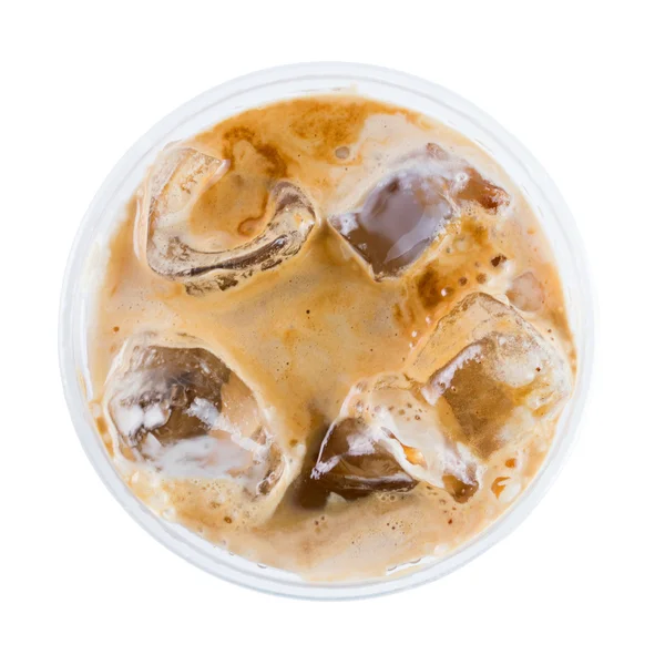 Ice café vista superior isolado no fundo branco — Fotografia de Stock