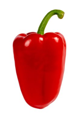 Beyaz arkaplanda kırmızı tatlı biber izole