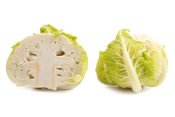 Cut cauliflower isolated on white background — Stock Photo, Image