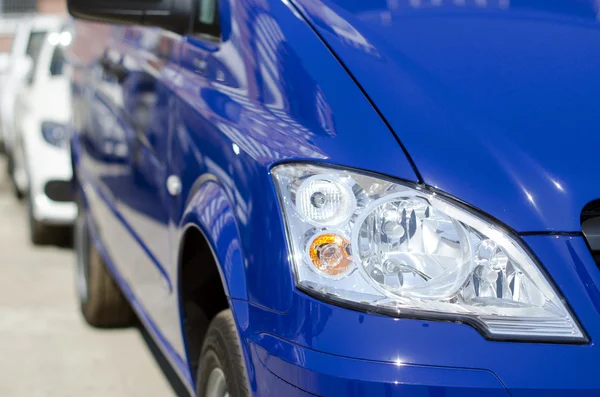 Part of the blue car headlight large — Stock Photo, Image