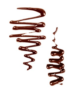 Beyaz bir arka plan üzerinde izole çikolata sosu