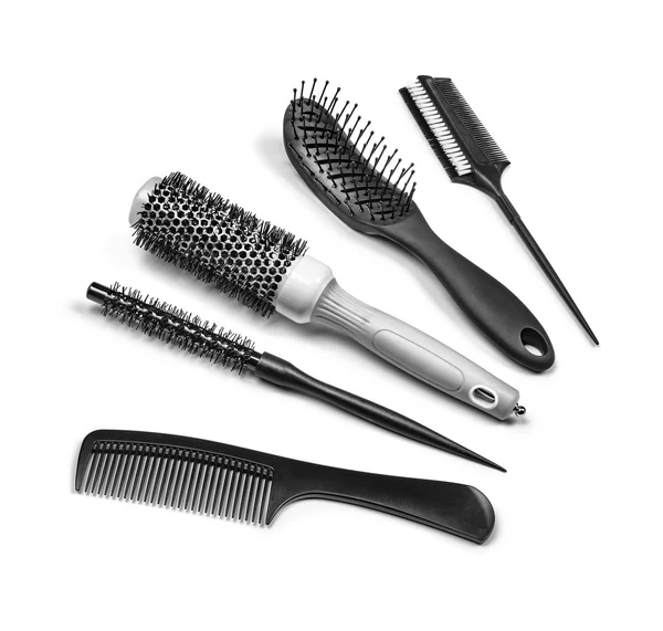 Professional hairbrushes isolated on white background — Stock Photo, Image
