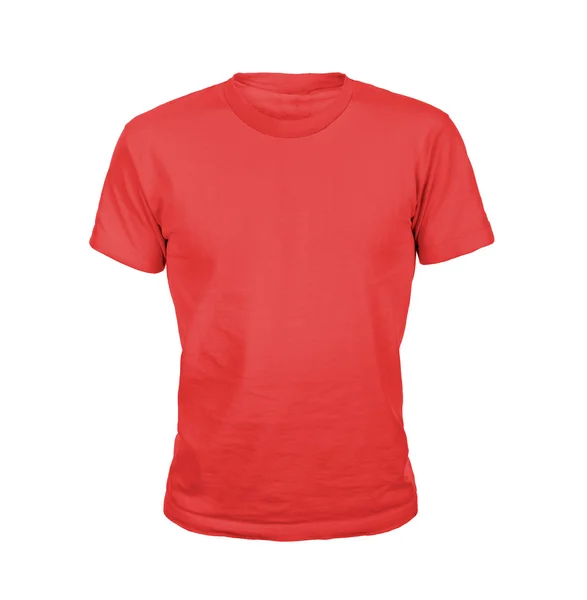 T-shirt vermelha isolada sobre fundo branco — Fotografia de Stock