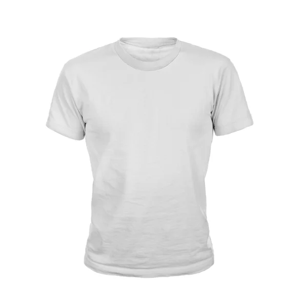T-shirt branca isolada sobre branco — Fotografia de Stock
