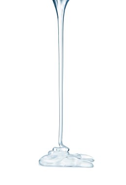 Beyaz bir arka plan üzerinde şeffaf damla