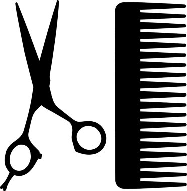  Tarak ve makas simgesi, basit tarzı