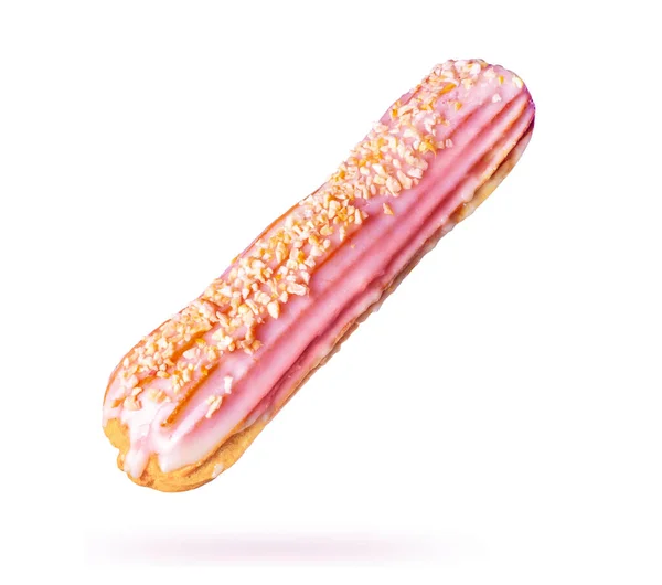 Köstliche Eclair Close Isoliert Auf Weißem Hintergrund — Stockfoto