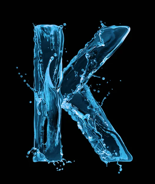 Latin Letter Made Water Splashes Black Background — Stock Photo, Image