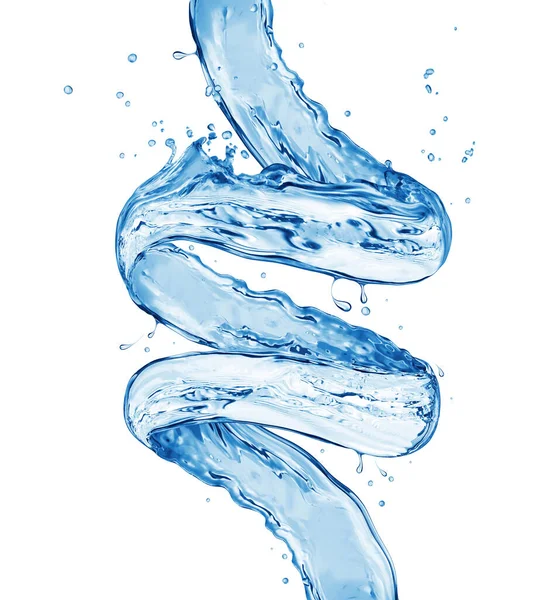 Spritzer Süßwasser Wirbelnder Form Isoliert Auf Weißem Hintergrund — Stockfoto