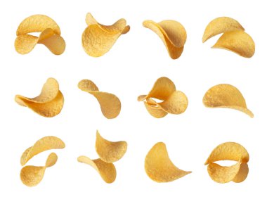 Beyaz arkaplanda izole edilmiş gevrek çerez koleksiyonu