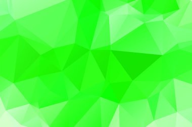 Yeşil canlı soyut geometrik arkaplan, çokgen üçgeninden vektör, mozaik 