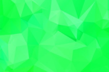 Yeşil canlı soyut geometrik arkaplan, çokgen üçgeninden vektör, mozaik 