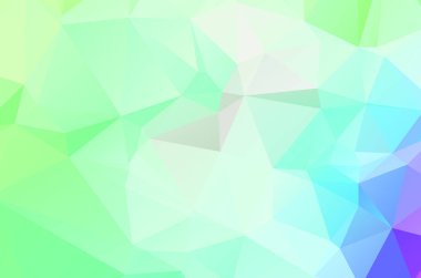 Yeşil canlı soyut geometrik arkaplan, çokgen üçgeninden vektör, mozaik 