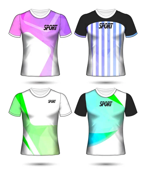 Modelos Shirt Coleção Geométrica Abstrata Diferentes Cores Mosaico Poligonal — Vetor de Stock