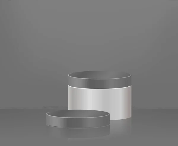 Vektor Geometris Langkah Silinder Platform Podium Untuk Produk Kosmetik Presentasi - Stok Vektor