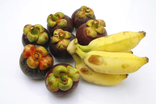Культивовані банан, Мангостан — стокове фото