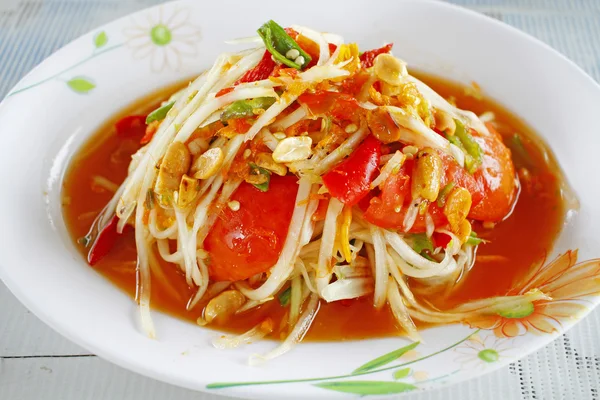 Ensalada de papaya Som Tam Thai —  Fotos de Stock