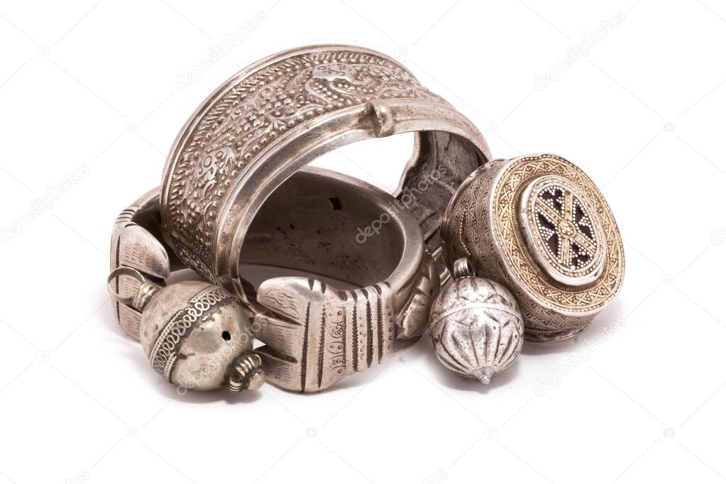 Collection of Vintage National and Silver Jewelry, Kazakh National Jewelry