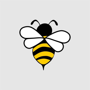 Bal logosu için karikatür arı. Karikatür arı vektörü