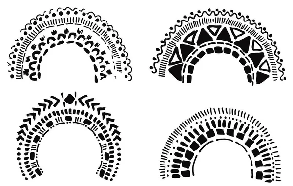 Conjunto Dibujado Mano Arco Iris Estilo Garabato Minimalismo Escandinavo Para — Archivo Imágenes Vectoriales