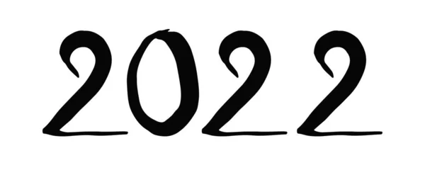 2022 Рік Написання Чорнила Вручну Новим Роком Тигра Каліграфічні Номери — стоковий вектор