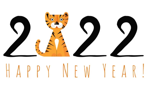 Feliz Ano Novo 2022 Ano Tigre Feliz Ano Novo Com —  Vetores de Stock