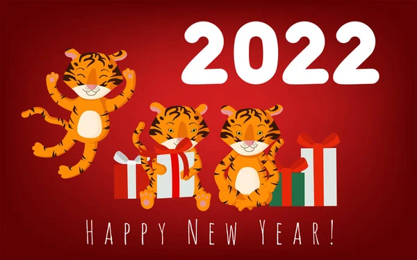 Новим Роком 2022 Китайський Символ Нового 2022 Року Творчий Дизайн — стоковий вектор