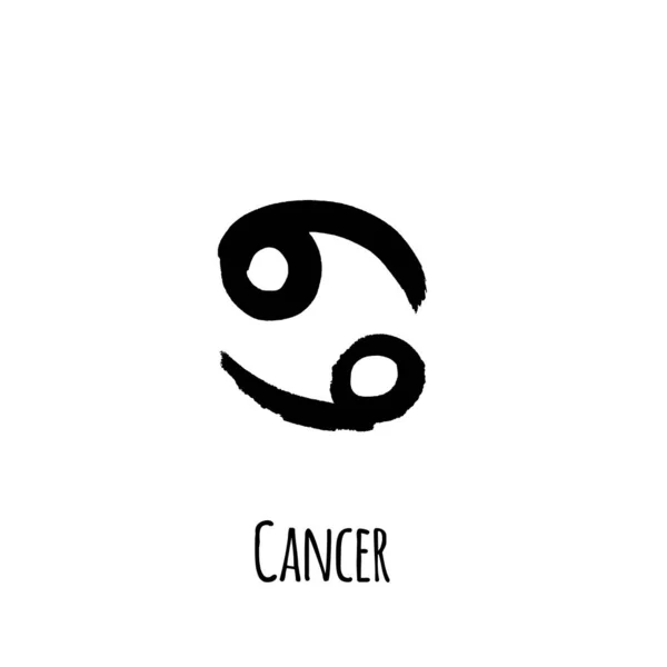 Horoskop Tecken Cancer För Förutsägelser Handritad Symbol Vektor Fil Vit — Stock vektor