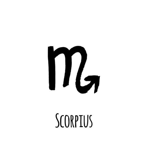 Horoscope Scorpion Pour Divination Symbole Dessiné Main Fichier Vectoriel Sur — Image vectorielle