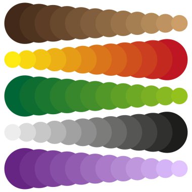 Renkli palet koleksiyonu. On farklı örnek. Gökkuşağı spektrum vektör elementleri. Parlak canlı gölgeler. EPS 10.