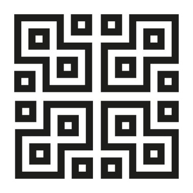 Geometric tile pattern. Black square element. Abstract Vector block. Modular simple design. EPS 10.