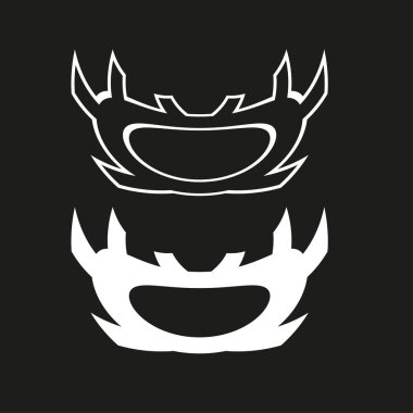 Abstract grunge shapes. Two black white elements. Rough texture Vector forms. Hand drawn arc set. EPS 10.