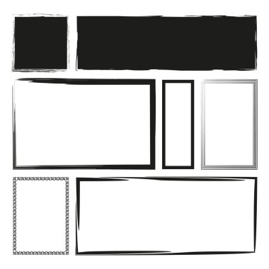 Çizgi roman paneli. Kara blok alanı. Şablon çerçeve Vektörü. Storyboard tasarım elemanı. EPS 10.