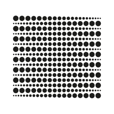 Yarım ton nokta deseni. Gradyan daire boyutu. Siyah beyaz vektör. Soyut doku arkaplanı. EPS 10.