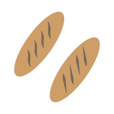 İki baget vektörü. Taze ekmek çizimi. Fırın yemek elementi. Altın kahverengi somun. EPS 10.