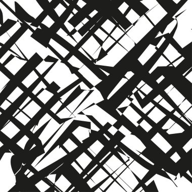 Soyut çizgi dokusu. Kaotik siyah desen. Dinamik karalama vektörü. Beyaz çizgili arka plan. EPS 10.