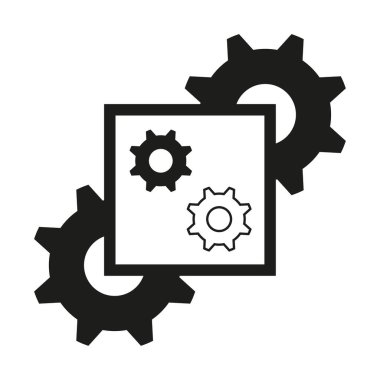 Ayarlar dişli simgesi. İşlem mekanizması sembolleri. Endüstriyel mühendislik vektörü. Çarkçı elemanı. EPS 10.