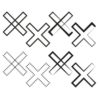 Geometric cross pattern. Intersecting line shape. Repeated X Vector. Minimalist dash detail. EPS 10.