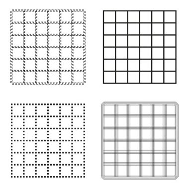 Geometric square grid. Dotted line pattern. White background Vector. Abstract simple design. EPS 10.