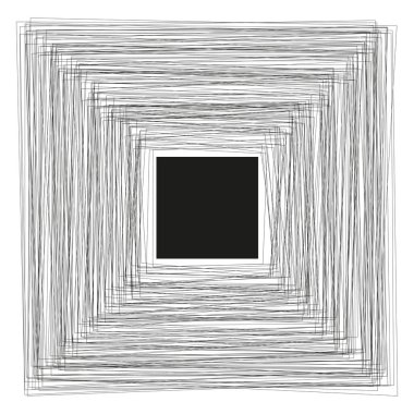 Concentric square lines. Geometric abstract pattern. Black white Vector texture. Visual optical effect. EPS 10.