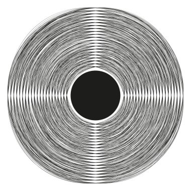 Concentric circle lines. Round geometric pattern. Abstract black Vector center. Dynamic visual effect. EPS 10.