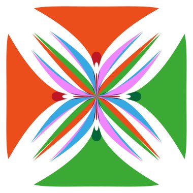 Renkli kare çerçeve. Geometrik köşe elementi. Soyut Vektör grafiği. Parlak modern sınır. EPS 10.