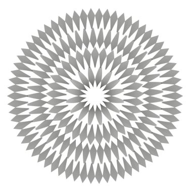 Radyal çember deseni. İnce bir çizgi yapısı. Gri ton vektörü. Soyut dinamik grafik. EPS 10.