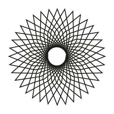 Soyut yıldız şekli. İnce çizgi deseni. Geometrik Vektör elemanı. Dinamik radyal grafik. EPS 10.