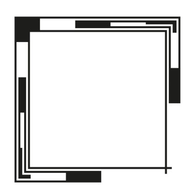 Kare sınır köşeleri. Kara açı elementi Minimalist Vektör çerçevesi. Soyut çizgi yapısı. EPS 10.