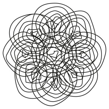 Eş merkezli girdap daireleri. Hipnotik döngü vektörü. Tekrarlanan spiral çizgiler. İzole yuvarlak desen. EPS 10.