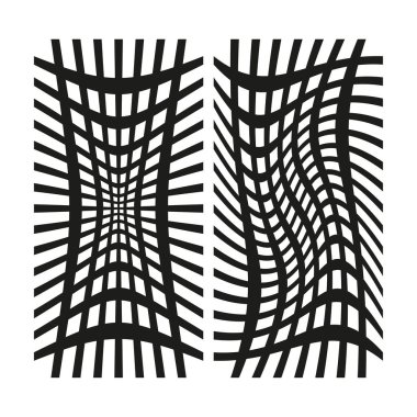 Ayrılmış çizgi deseni. Optik geometrik etki. Soyut Vektör Warp hızı. Dinamik görsel grafik. EPS 10.