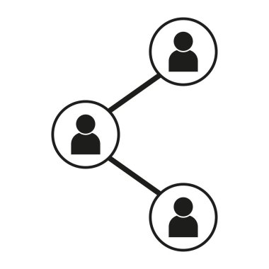 Sosyal ağ grafikleri. İnsanlar bağlantı sembolü. Taslak Vektör illüstrasyonu. Küresel iletişim simgesi. EPS 10.